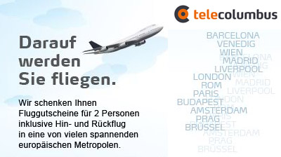 Telecolumbus Aktion mit Fluggutschein - für Telefon + Internet Kombitarife